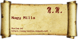 Nagy Milla névjegykártya