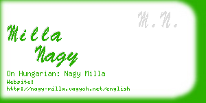 milla nagy business card